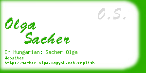 olga sacher business card
